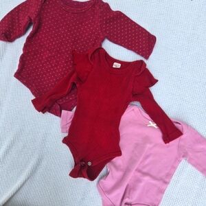 Kids Red and Pink Long Sleeve Tops Bundle